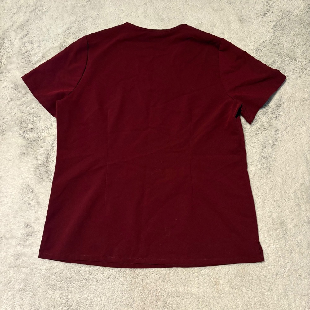 FIGS Women Scrub Set Casma Top LARGE Yola Pants MEDIUM Burgundy Maroon - Picture 4 of 9
